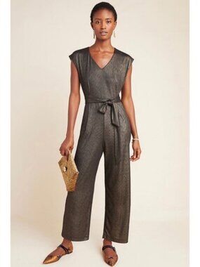 Anthropologie Bishop + Young Pandita Metallic Jumpsuit
